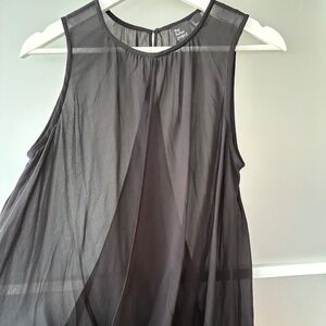 Eileen Fisher The Fisher Project Sheer Black Silk Top Size S